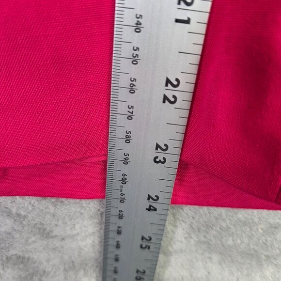 Womens Vintage Worthington Red Shirt Short Sleeve Button-Up Linen Blend Size 12 - Picture 5 of 6